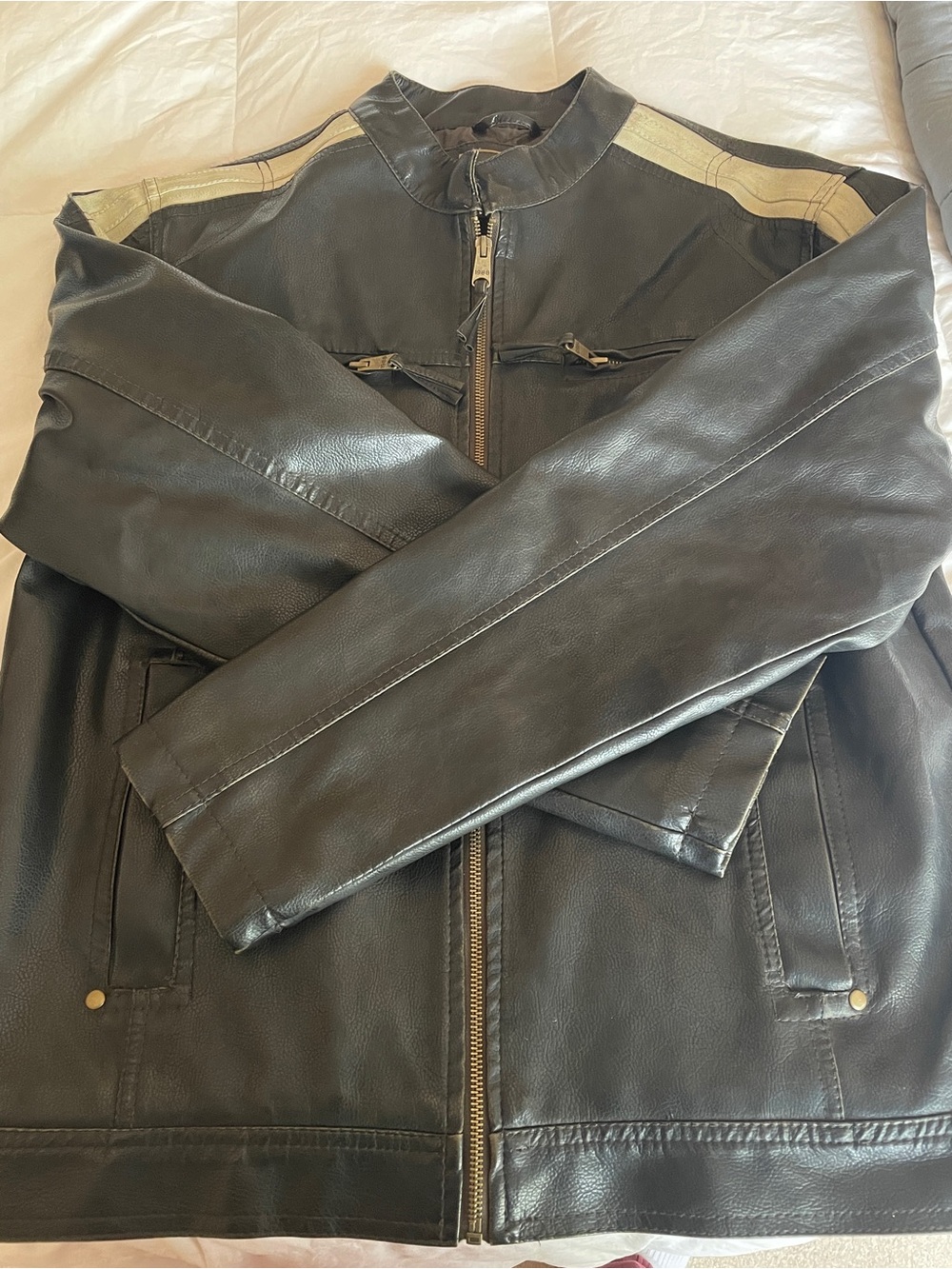 Arizona Jean Company Men's Black Faux Leather Jacket